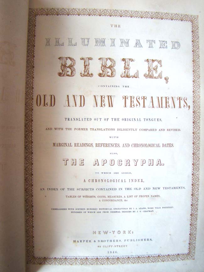 An Illustrated HOLY BIBLE published by Harper of New York in 1846 — image 3